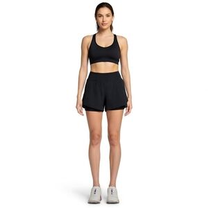 Avia Women's Compression Waist Run Shorts 8-10 Black Athletic 100% Polyester VG